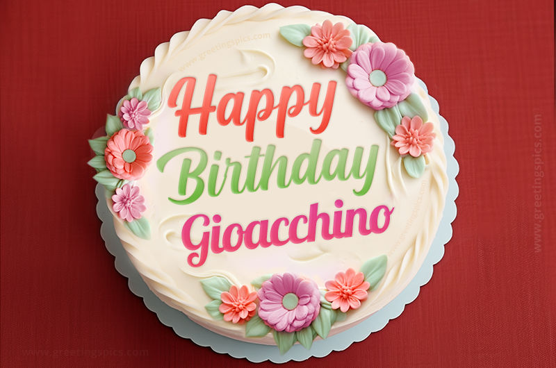 Happy Birthday Gioacchino Cake Image With Name