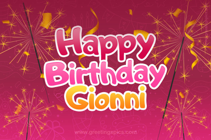 Happy Birthday Gionni Image with sparklers