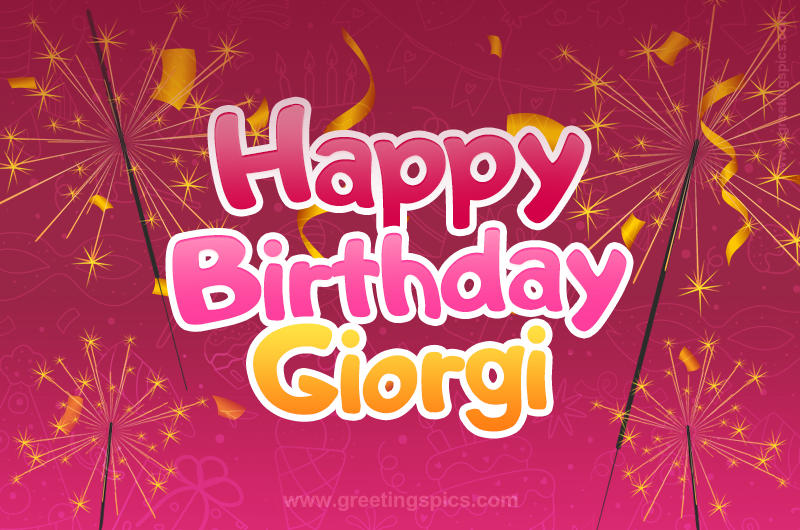 Happy Birthday Giorgi Image with sparklers