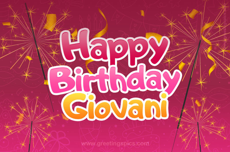 Happy Birthday Giovani Image with sparklers