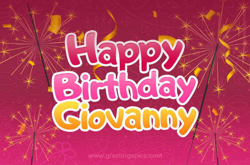 Happy Birthday Giovanny Image with sparklers