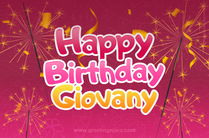 Happy Birthday Giovany Image with sparklers