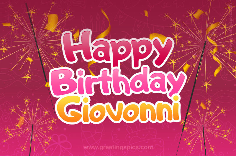 Happy Birthday Giovonni Image with sparklers