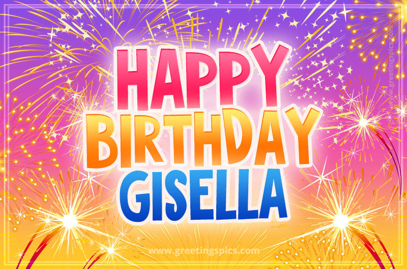 Happy Birthday Gisella Picture with fireworks