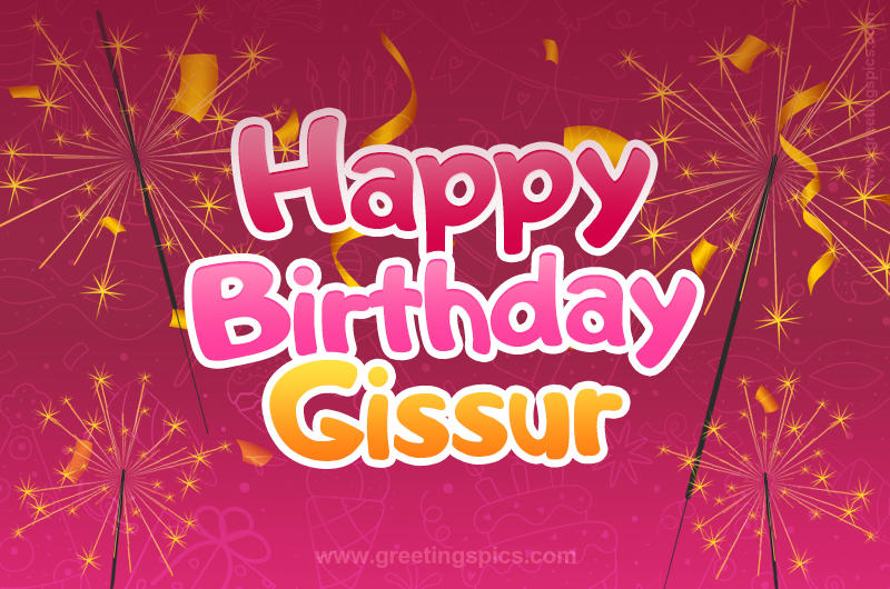 Happy Birthday Gissur Image with sparklers