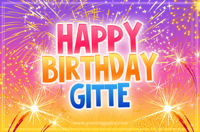 Happy Birthday Gitte Picture with fireworks