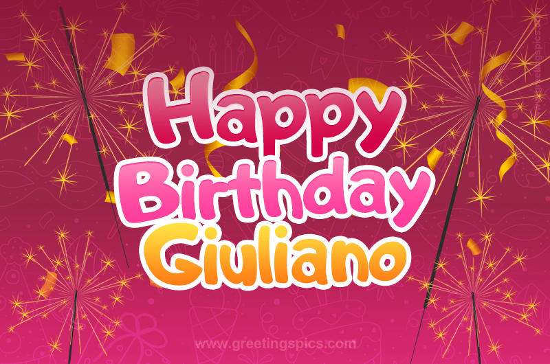 Happy Birthday Giuliano Image with sparklers