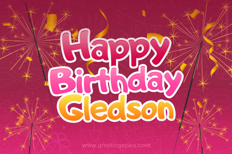 Happy Birthday Gledson Image with sparklers