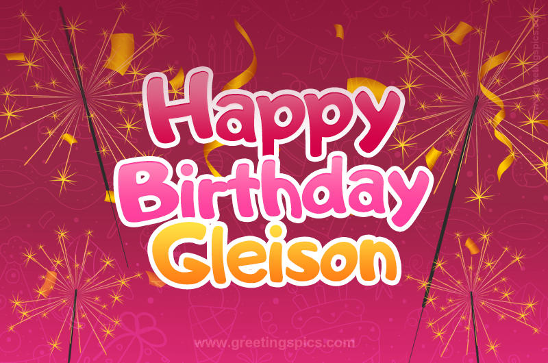 Happy Birthday Gleison Image with sparklers