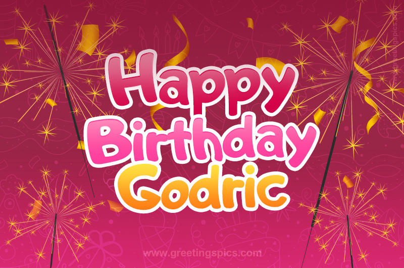 Happy Birthday Godric Image with sparklers