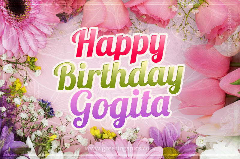 Happy Birthday Gogita Picture with beautiful flowers