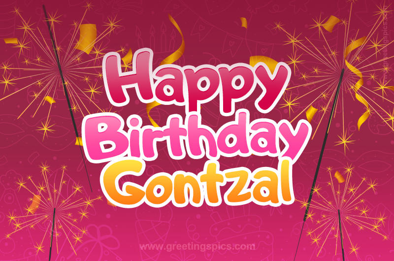 Happy Birthday Gontzal Image with sparklers