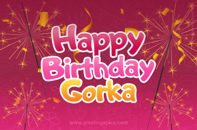 Happy Birthday Gorka Image with sparklers