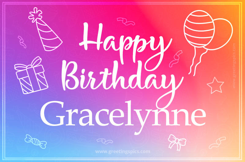 Colorful Happy Birthday Card For Gracelynne