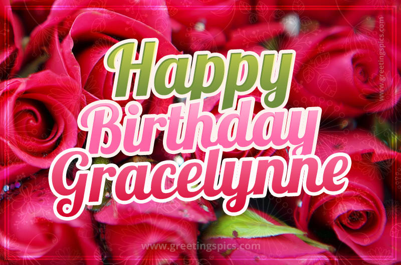 Happy Birthday Gracelynne beautiful Image with red roses