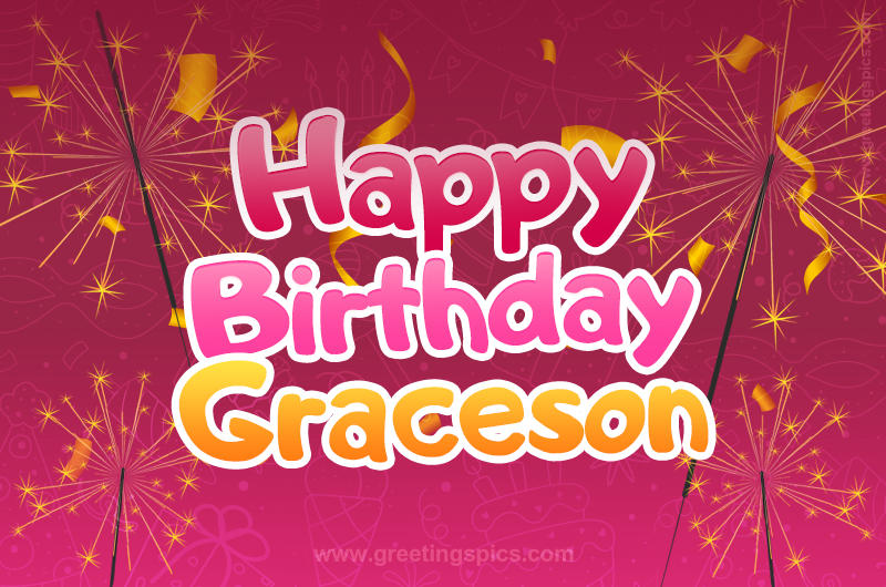 Happy Birthday Graceson Image with sparklers