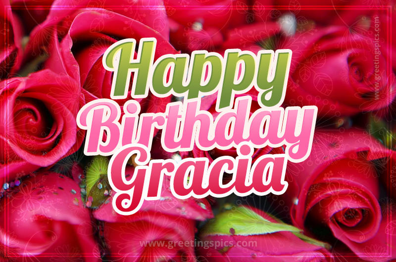 Happy Birthday Gracia beautiful Image with red roses