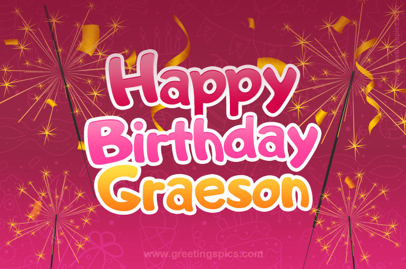 Happy Birthday Graeson Image with sparklers