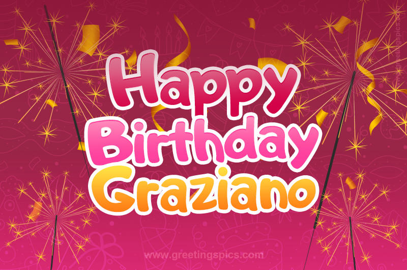 Happy Birthday Graziano Image with sparklers