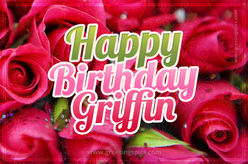 Happy Birthday Griffin beautiful Image with red roses