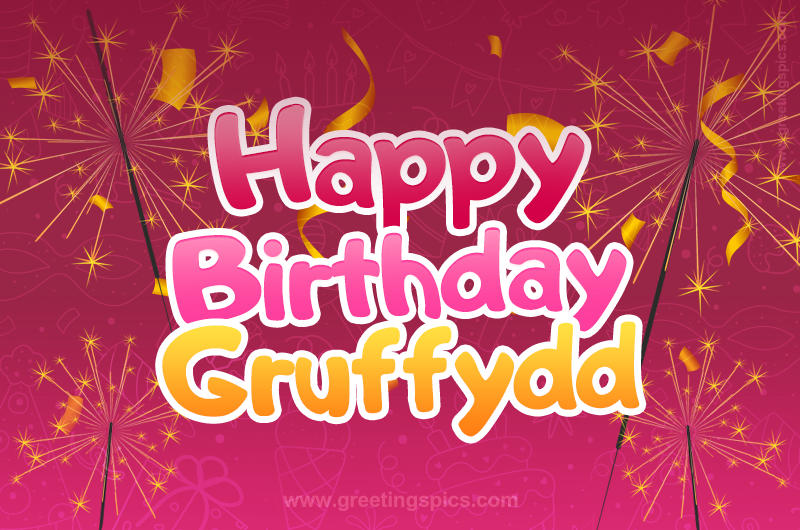 Happy Birthday Gruffydd Image with sparklers