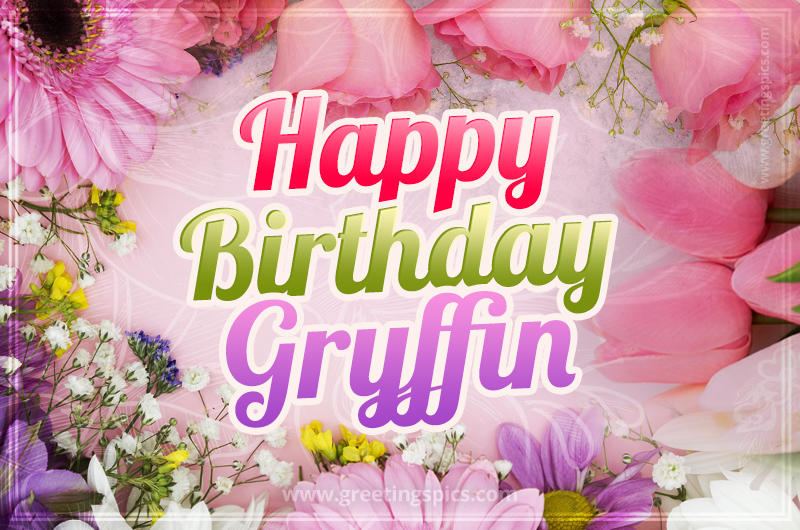 Happy Birthday Gryffin Picture with beautiful flowers