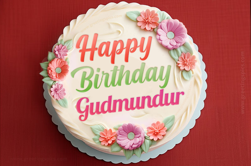 Happy Birthday Gudmundur Cake Image With Name