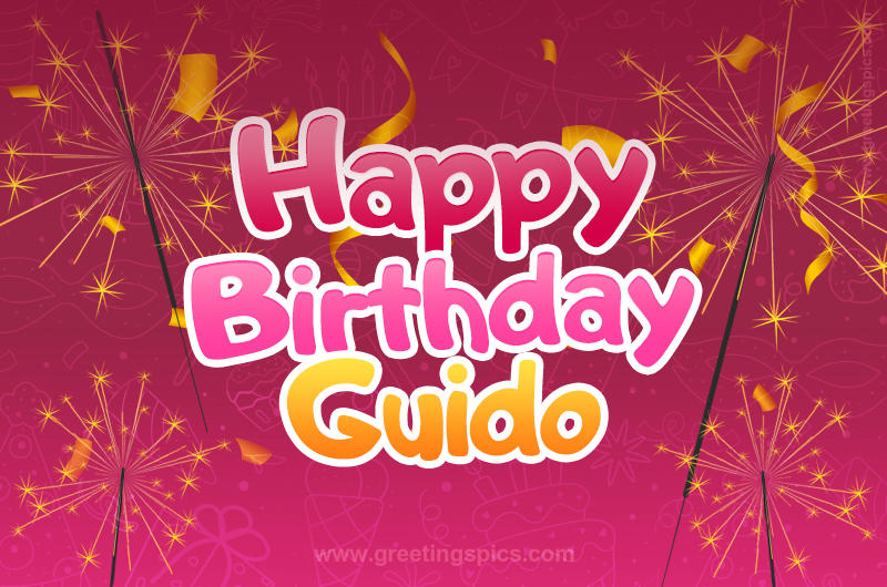 Happy Birthday Guido Image with sparklers