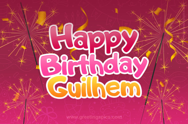 Happy Birthday Guilhem Image with sparklers