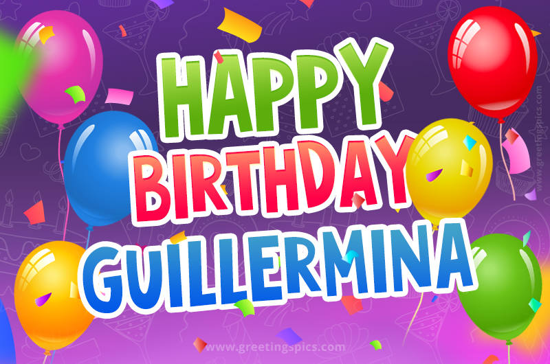 Happy Birthday Guillermina Festive Greeting Card