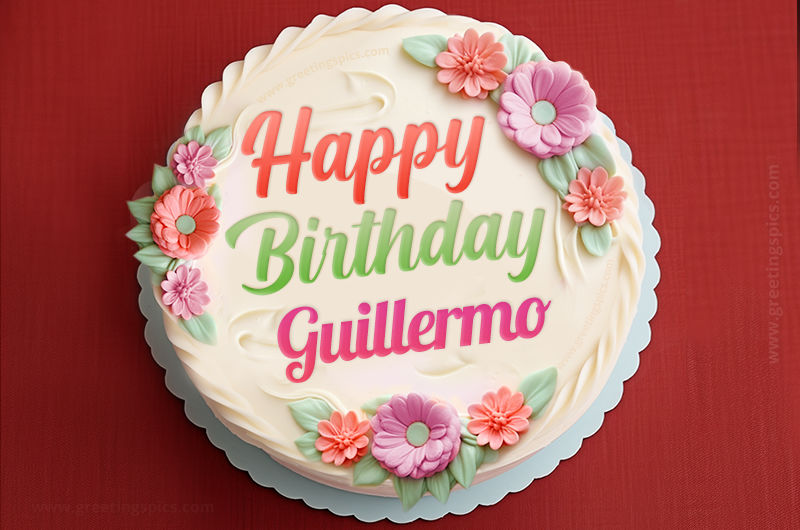 Happy Birthday Guillermo Cake Image With Name