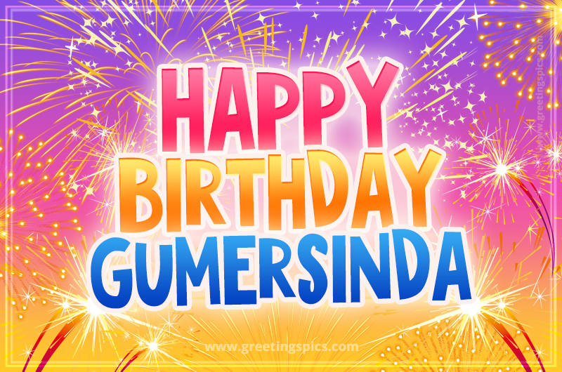 Happy Birthday Gumersinda Picture with fireworks