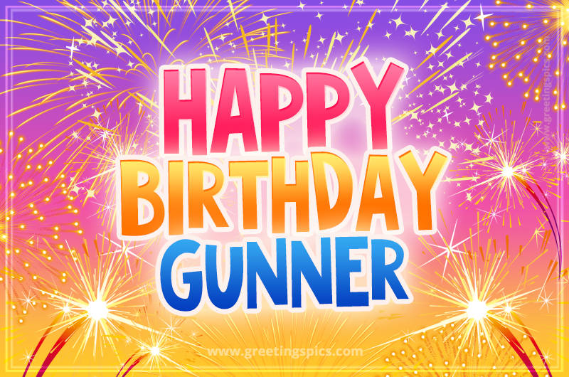 Happy Birthday Gunner Picture with fireworks