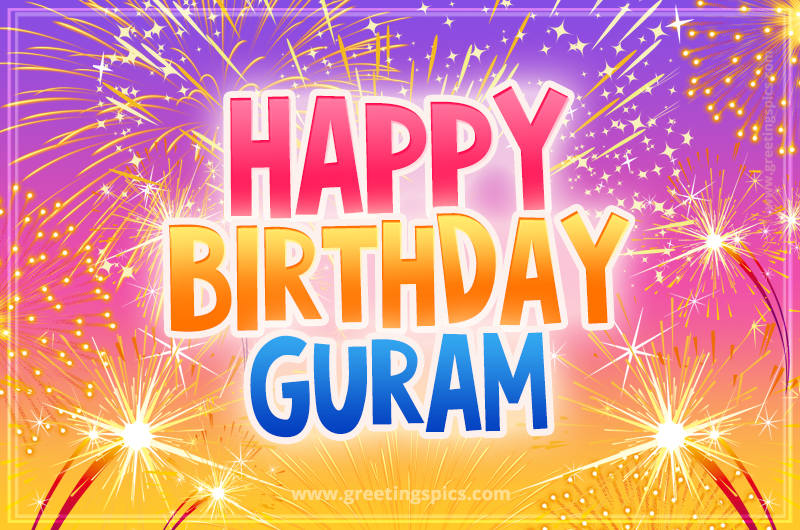 Happy Birthday Guram Picture with fireworks