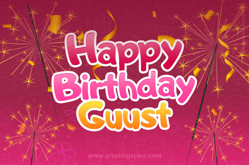 Happy Birthday Guust Image with sparklers