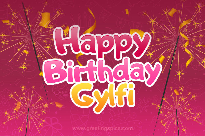 Happy Birthday Gylfi Image with sparklers