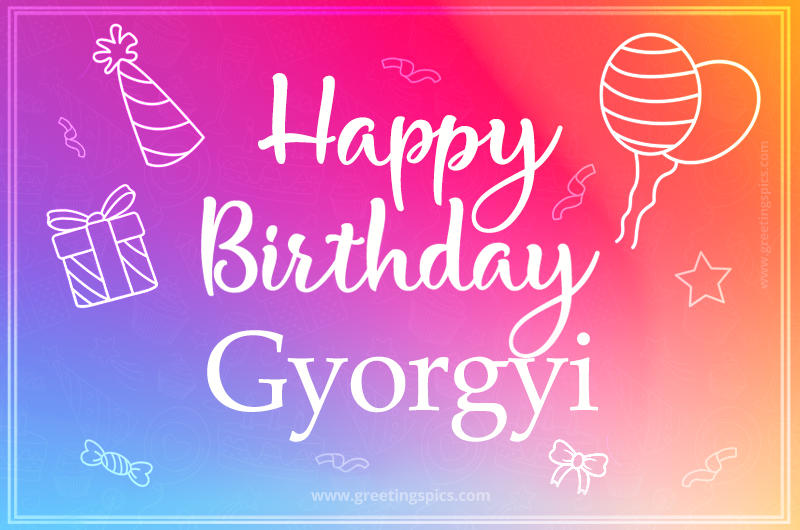 Colorful Happy Birthday Card For Gyorgyi