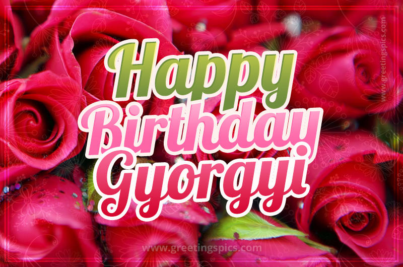 Happy Birthday Gyorgyi beautiful Image with red roses