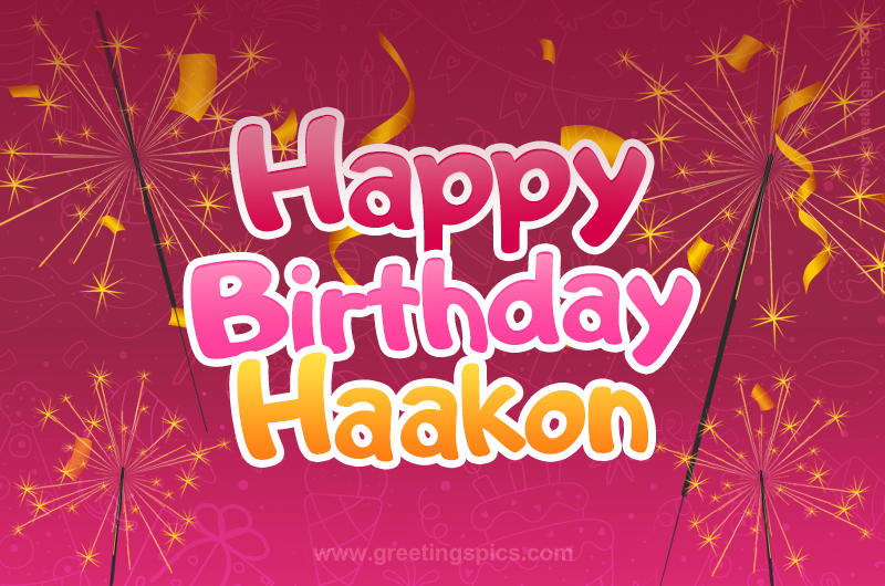 Happy Birthday Haakon Image with sparklers