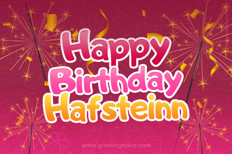 Happy Birthday Hafsteinn Image with sparklers