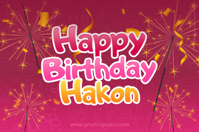 Happy Birthday Hakon Image with sparklers