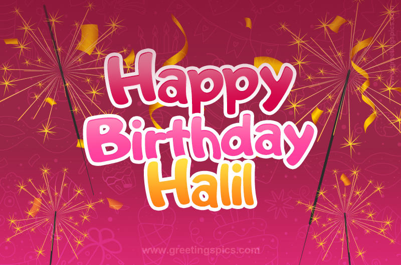 Happy Birthday Halil Image with sparklers