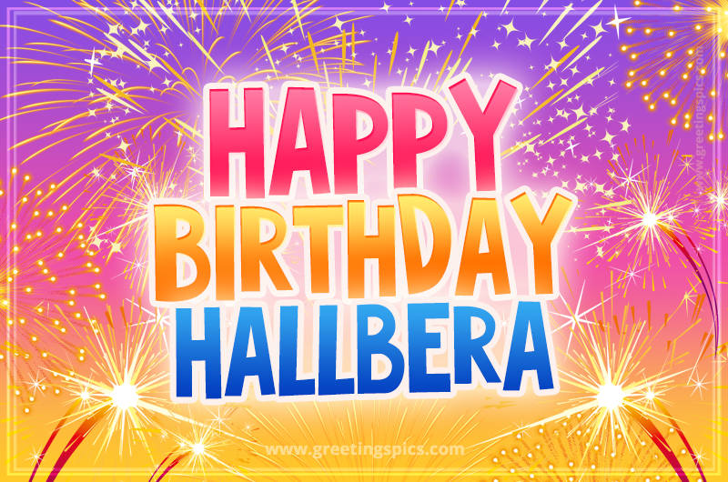 Happy Birthday Hallbera Picture with fireworks