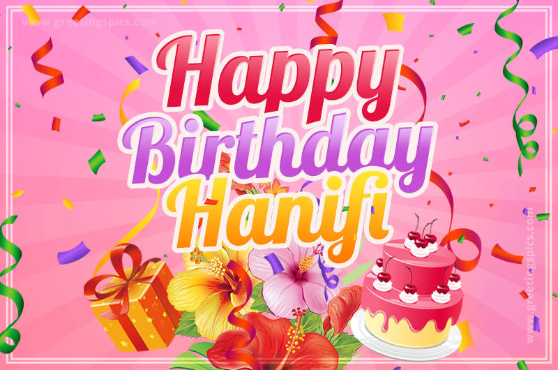 Beautiful Birthday Card for Hanifi with pink background