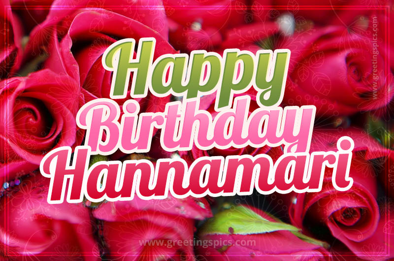 Happy Birthday Hannamari beautiful Image with red roses