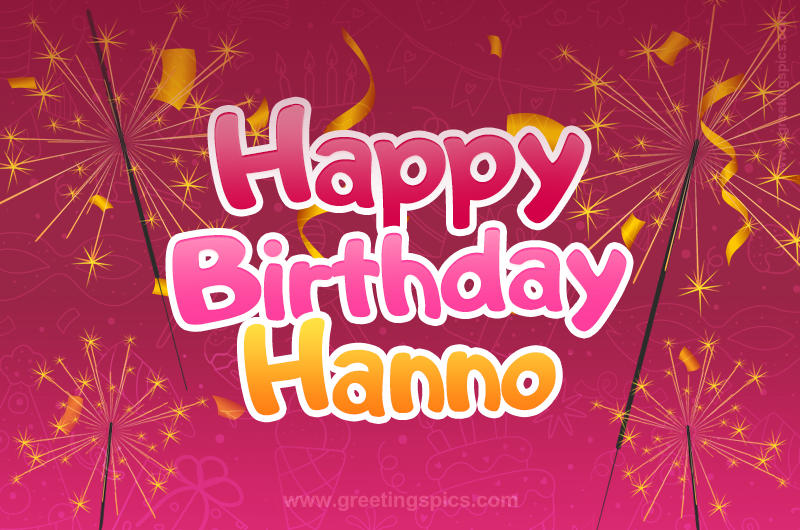 Happy Birthday Hanno Image with sparklers