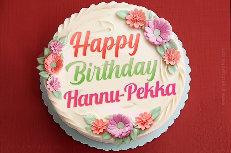 Happy Birthday Hannu-Pekka Cake Image With Name