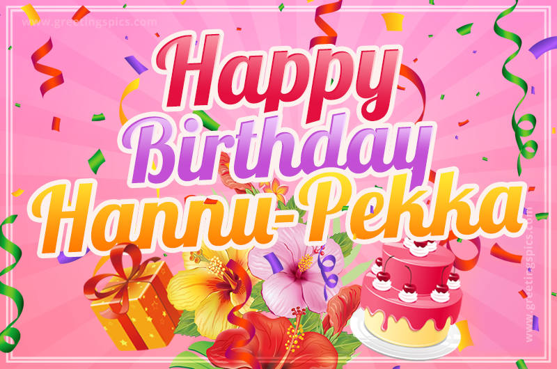 Beautiful Birthday Card for Hannu-Pekka with pink background