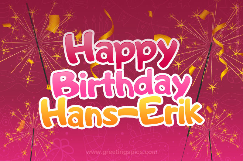 Happy Birthday Hans-Erik Image with sparklers