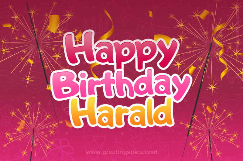 Happy Birthday Harald Image with sparklers